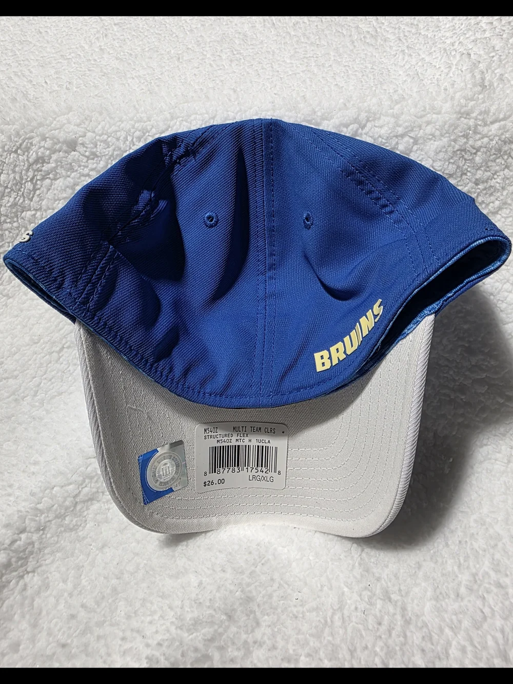 adidas Blue and White UCLA Script Fitted Size L/XL Baseball Cap